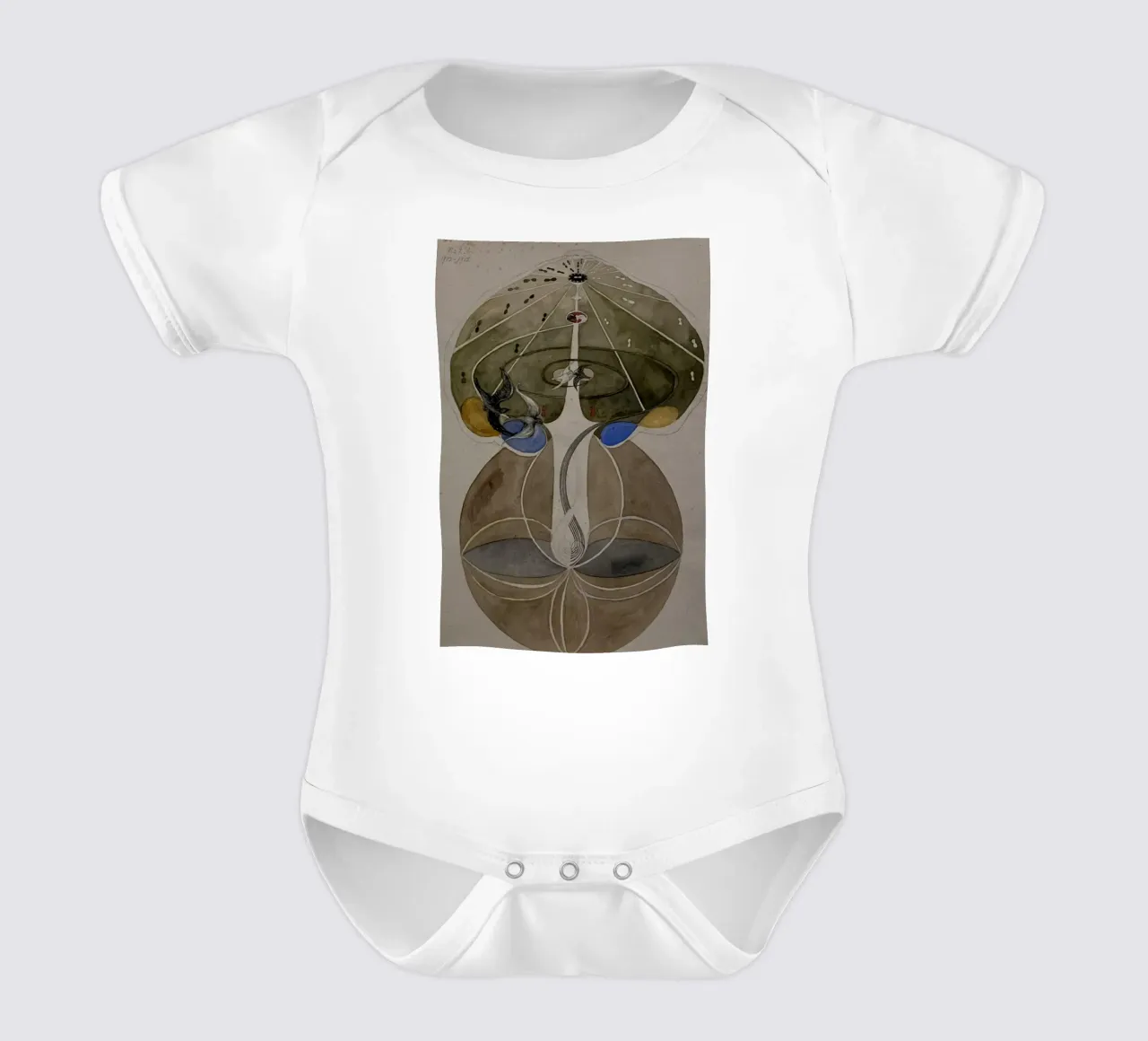 Hilma af Klint - The Tree Of Knowledge No. 2 Series W 1915 short-sleeve baby romper by William Store
