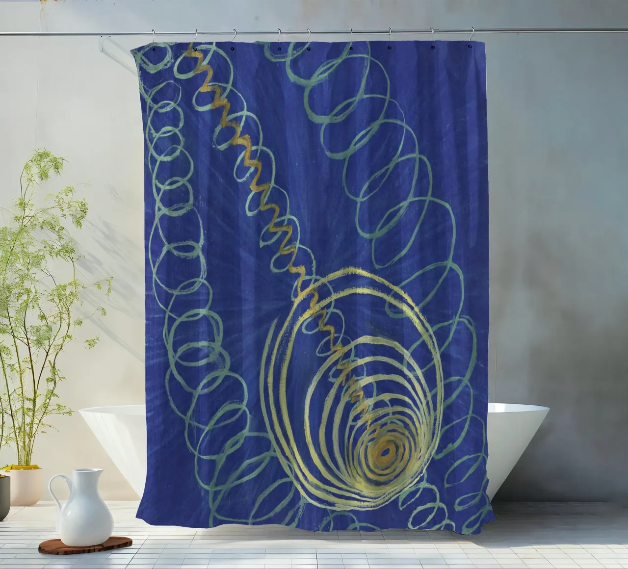 Hilma af Klint - Caos primordiale, n.16 (1907) tenda da doccia da William Store