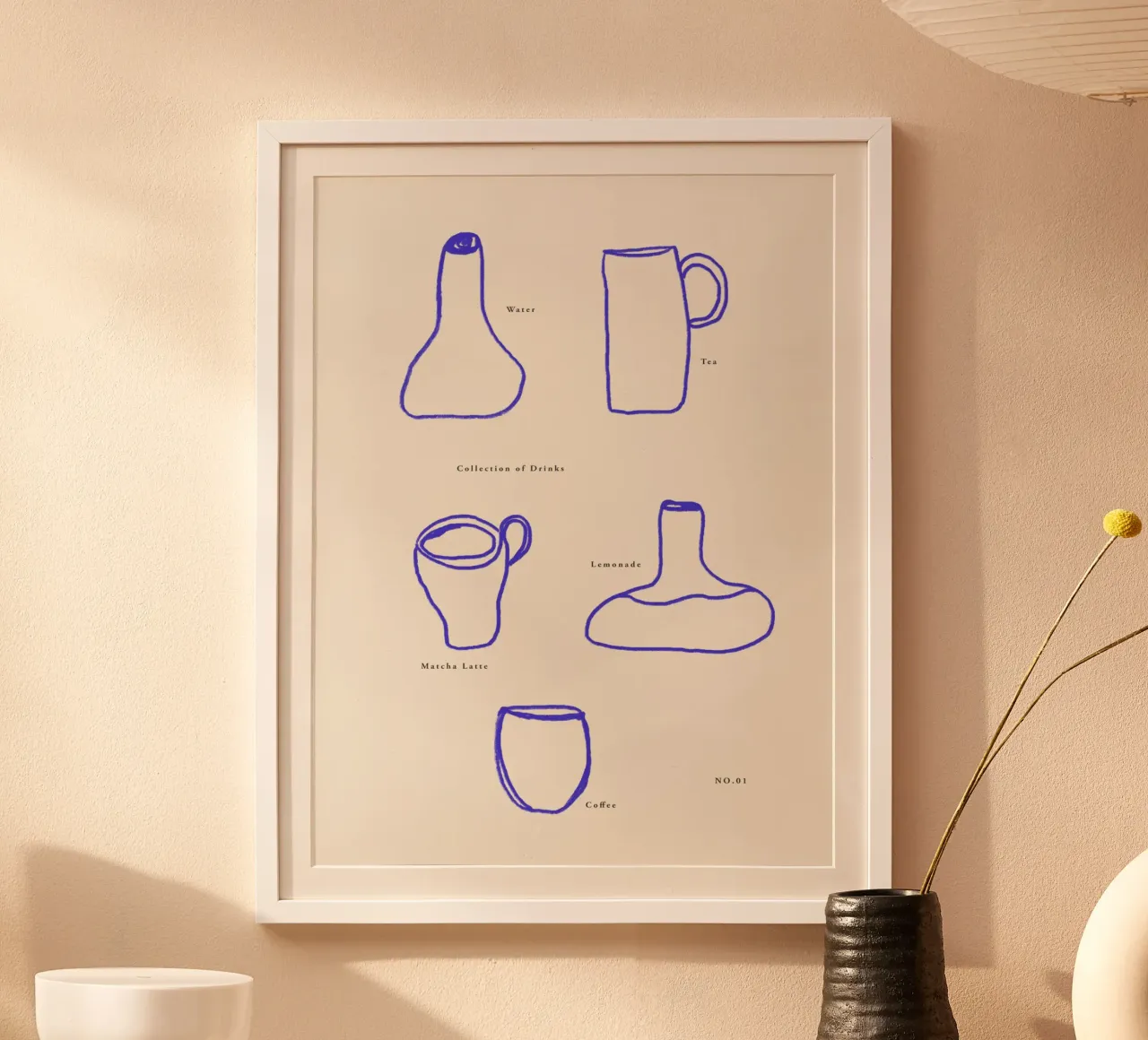 Collection Of Drinks poster met aluminium frame van treechild
