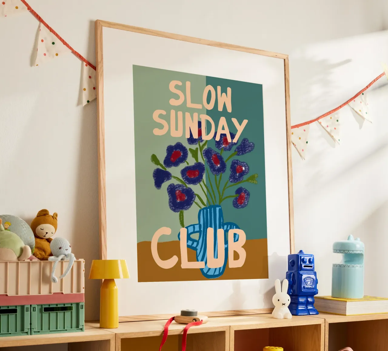 Slow Sunday Club poster con telaio in plastica da treechild