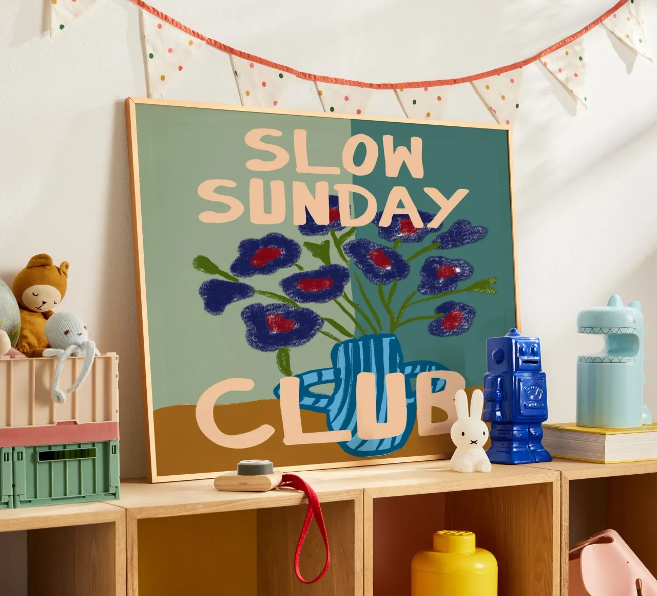 Slow Sunday Club poster con telaio in plastica da treechild