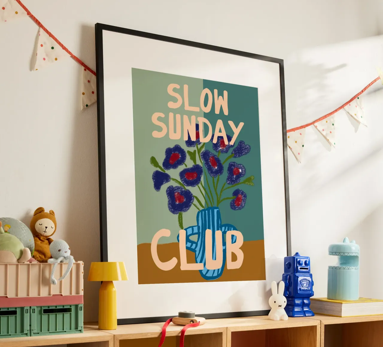 Slow Sunday Club poster con telaio in plastica da treechild