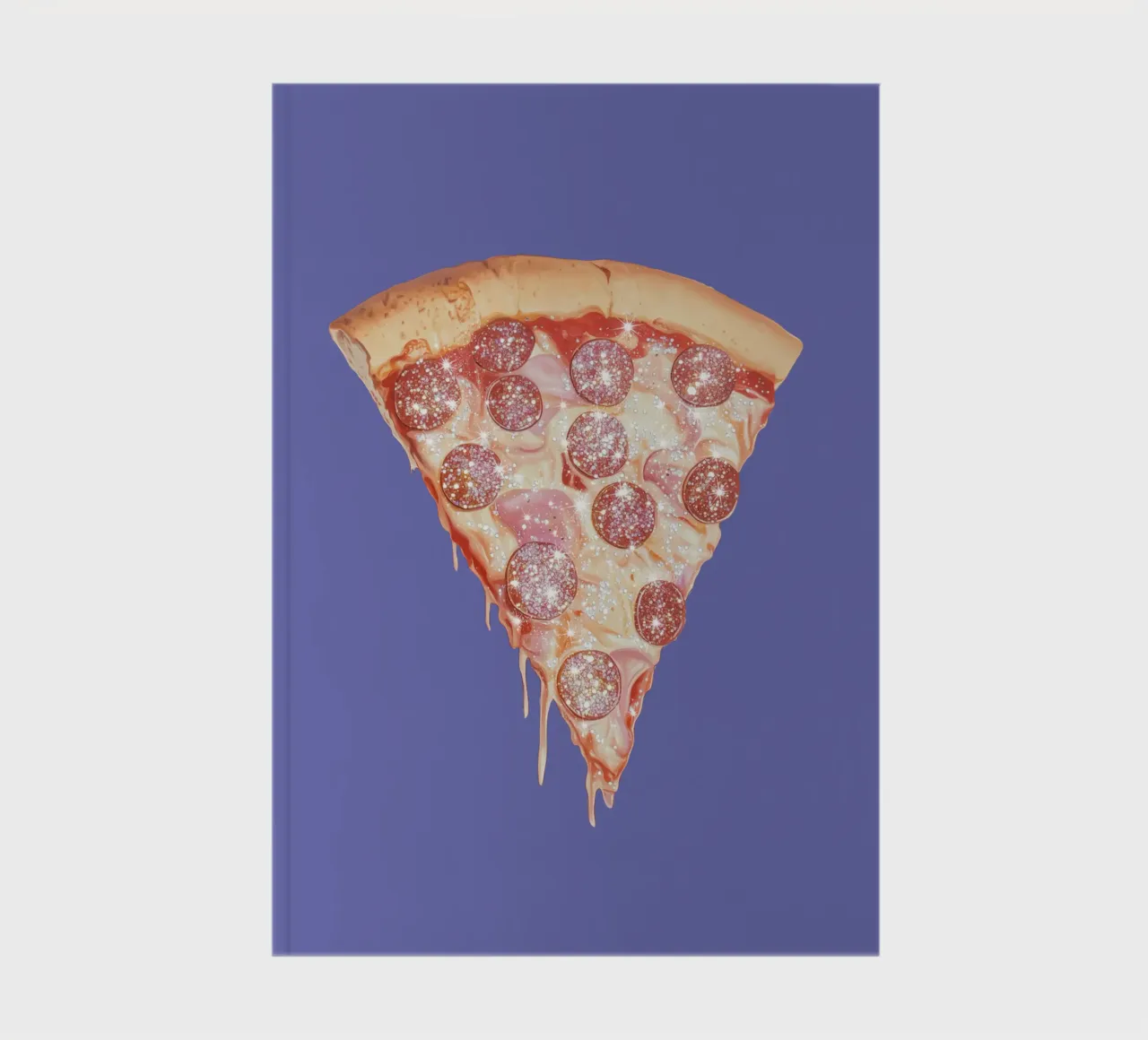 Glittering Pepperoni Pizza Slice Art diario da Melloi Art Print