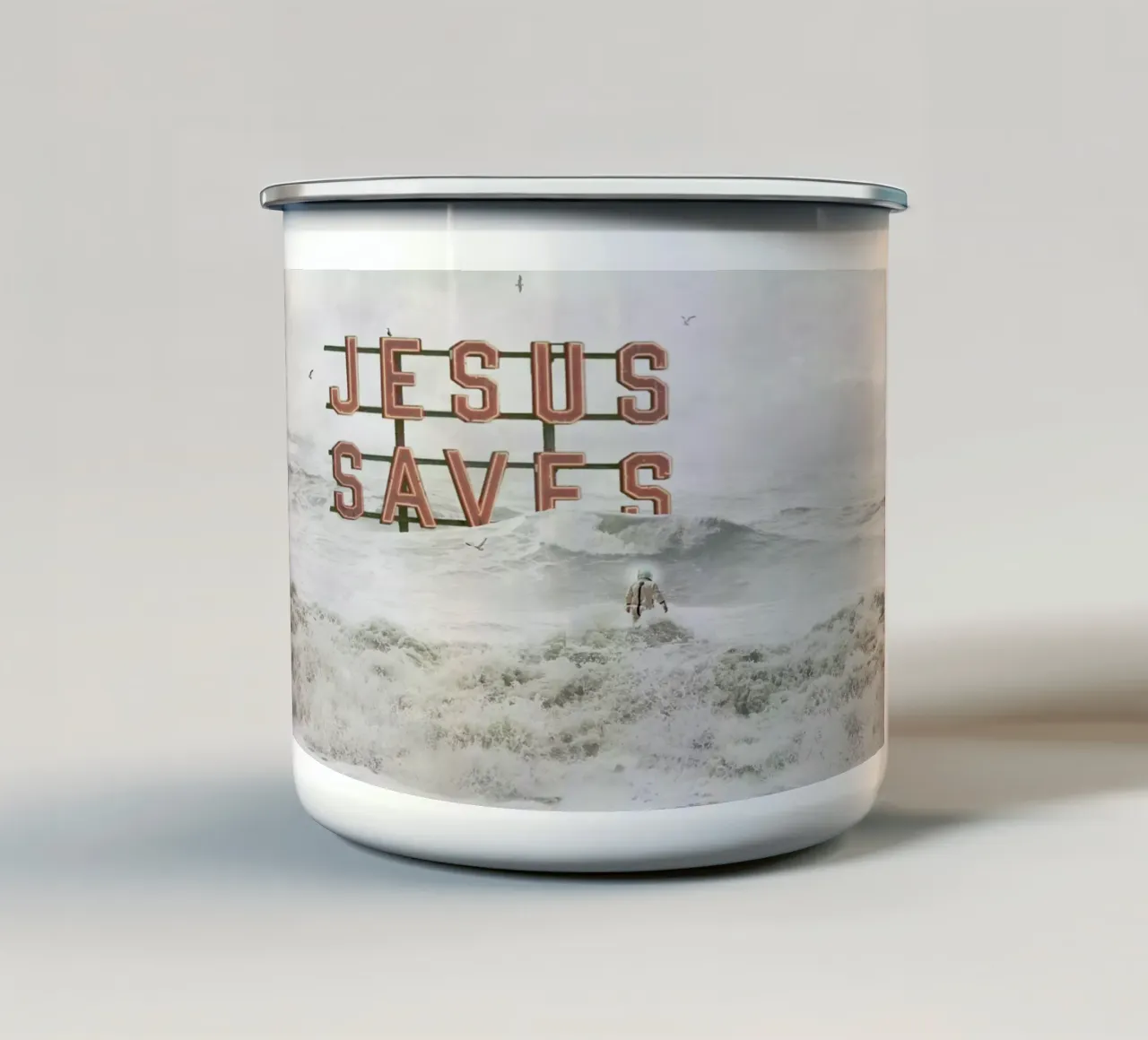God Help Us tazza in smalto da Jason Brueck
