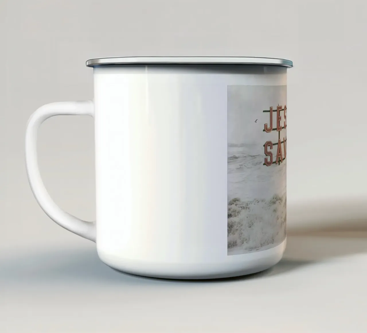 God Help Us tazza in smalto da Jason Brueck
