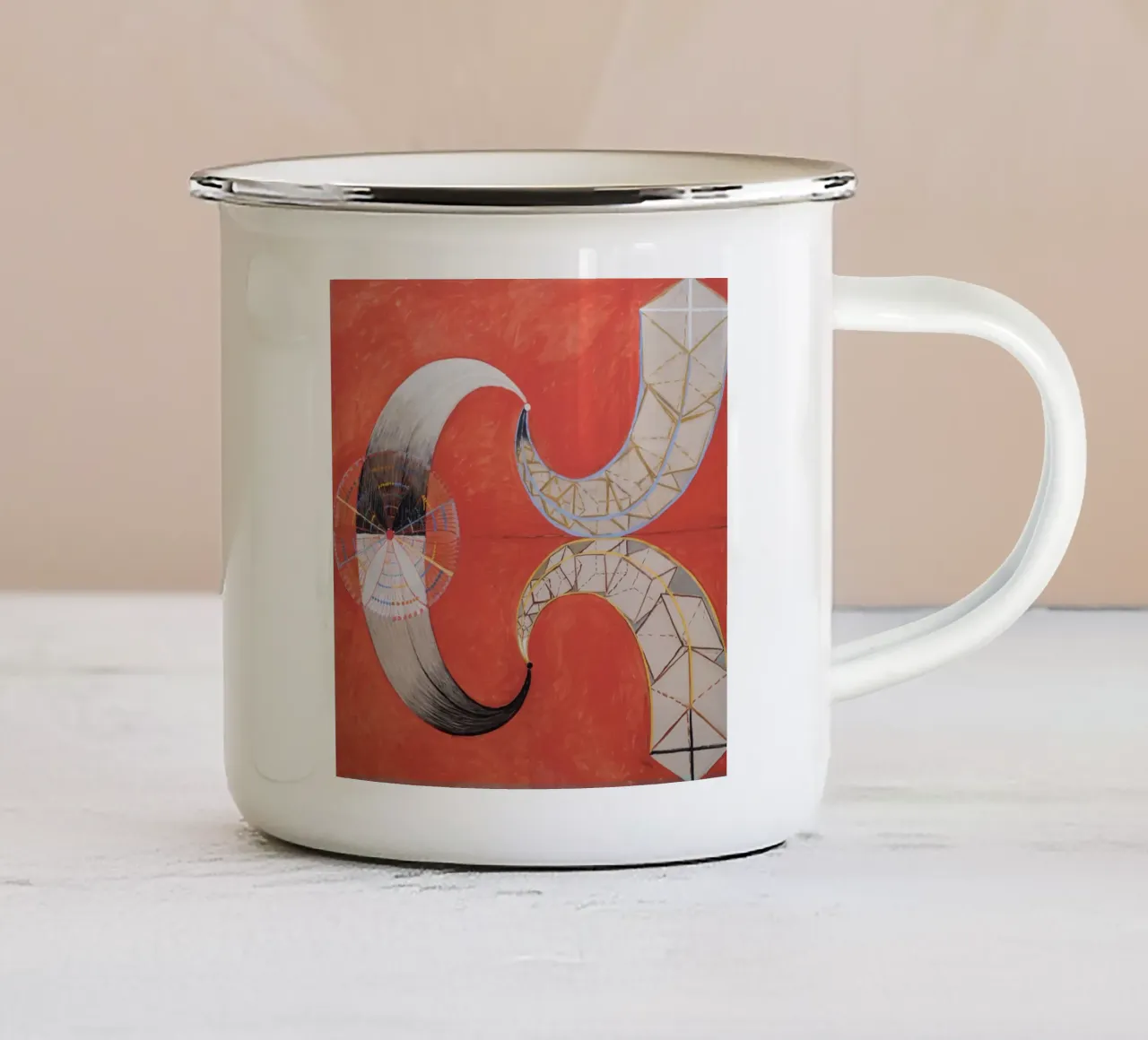 Hilma af Klint - Le Cygne, n° 09, Groupe IX-SUW mug en émail de William Store