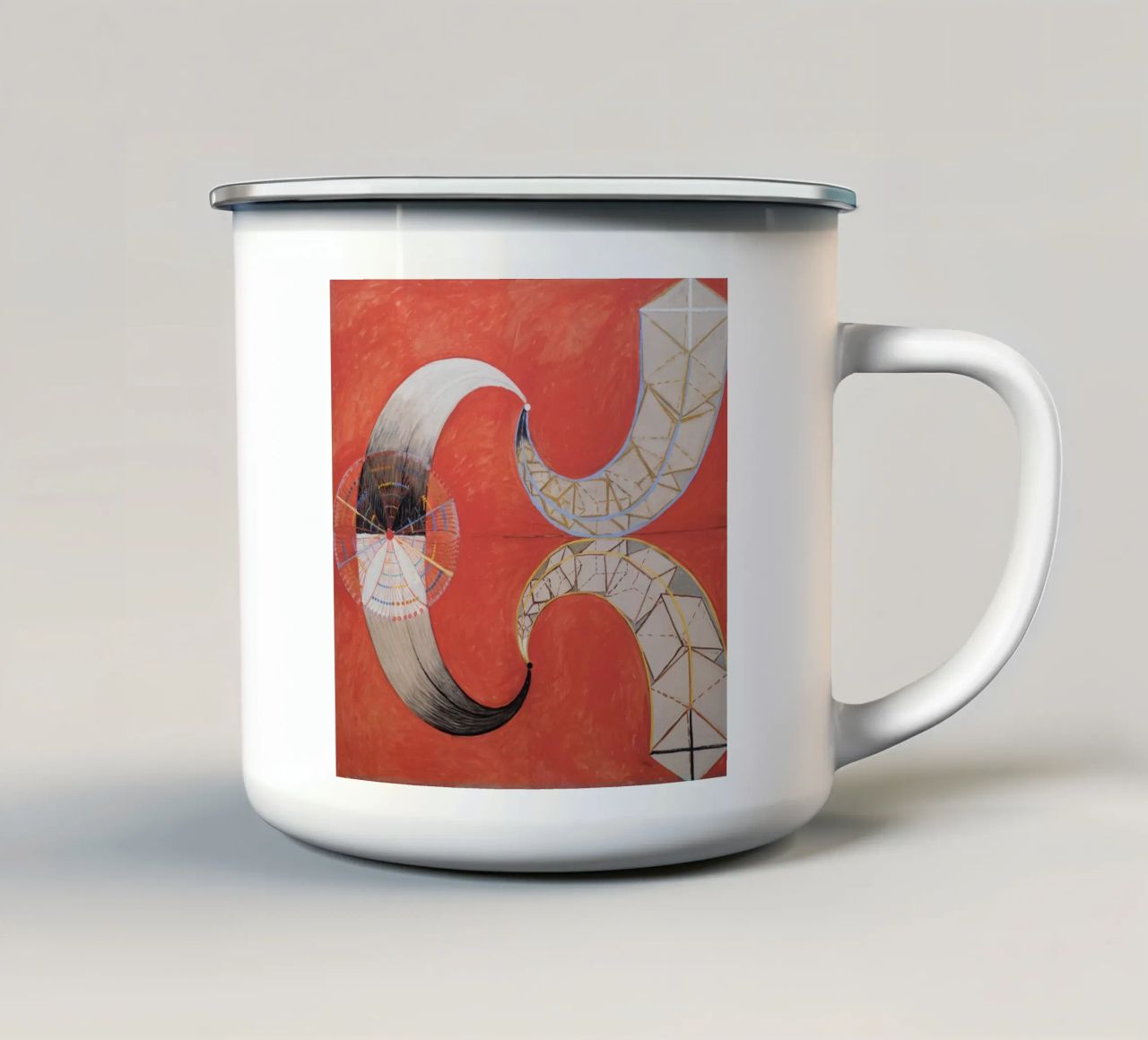 Hilma af Klint - Il Cigno, n. 09, Gruppo IX-SUW tazza in smalto da William Store
