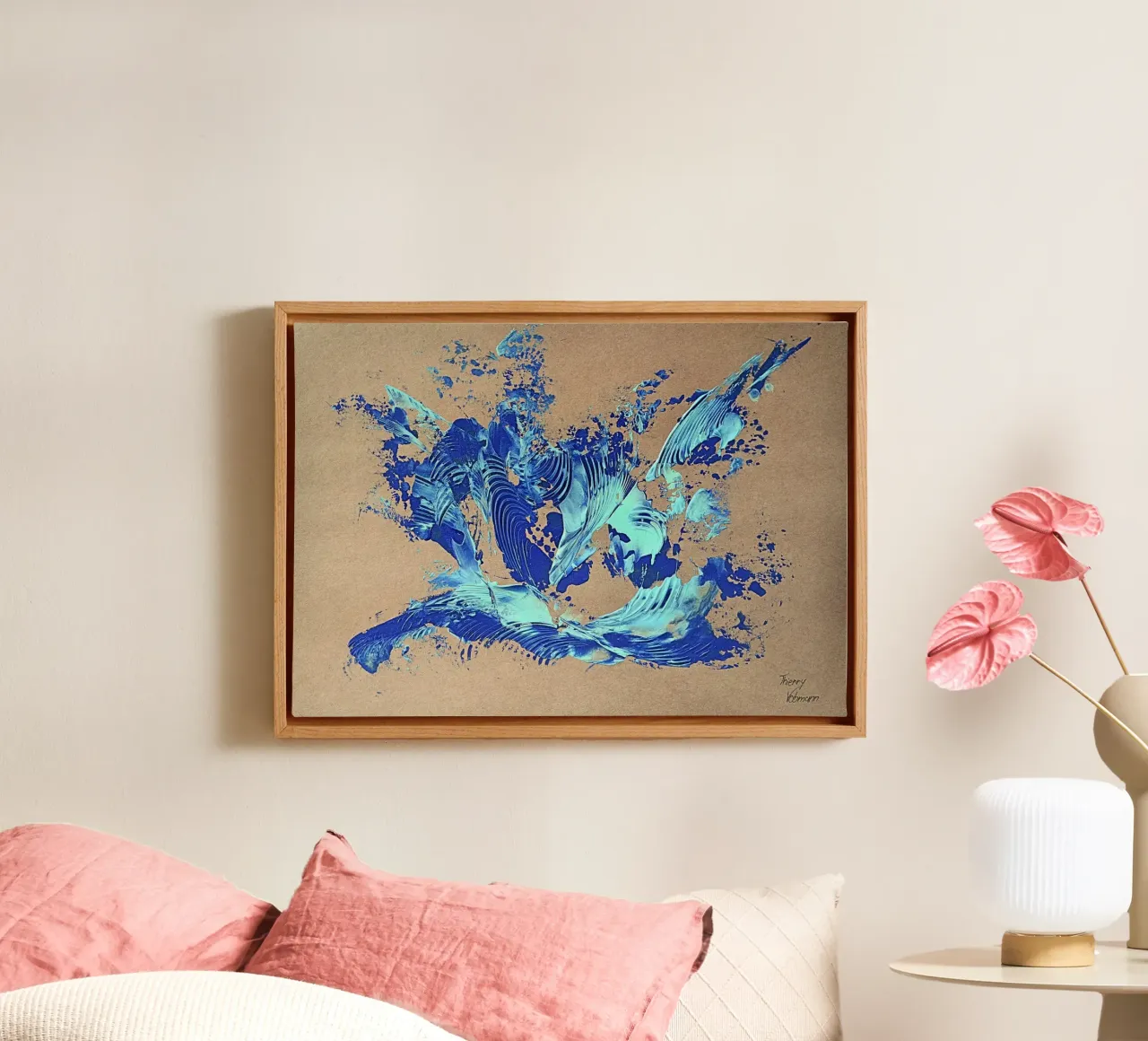 NATURAL STYLE 39 canvas met Baklijst van Thierry Vobmann Abstract painting