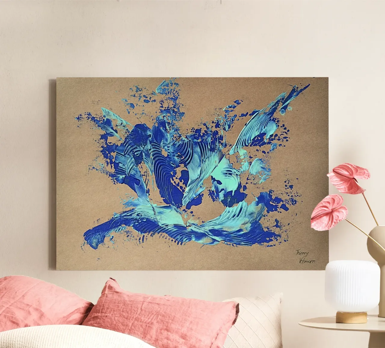 NATURAL STYLE 39 canvas met Baklijst van Thierry Vobmann Abstract painting