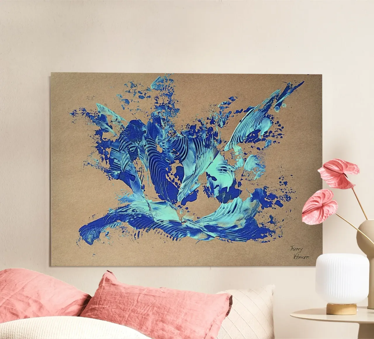 NATURAL STYLE 39 poster con telaio in legno da Thierry Vobmann Abstract painting
