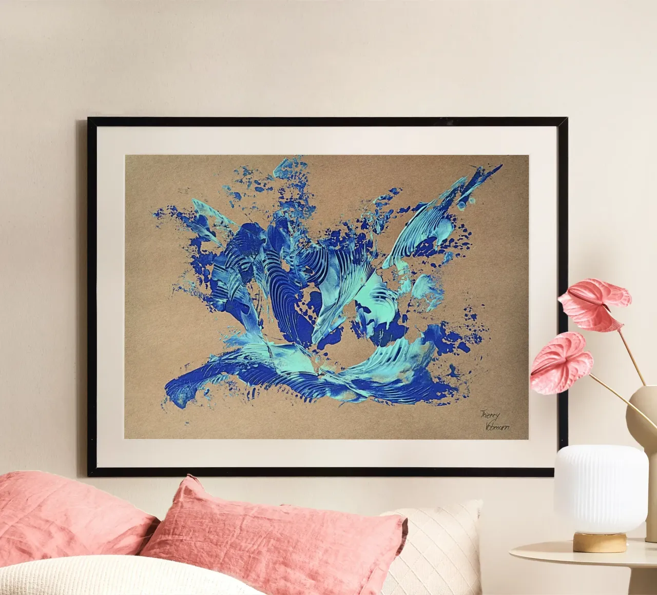 NATURAL STYLE 39 poster con telaio in legno da Thierry Vobmann Abstract painting