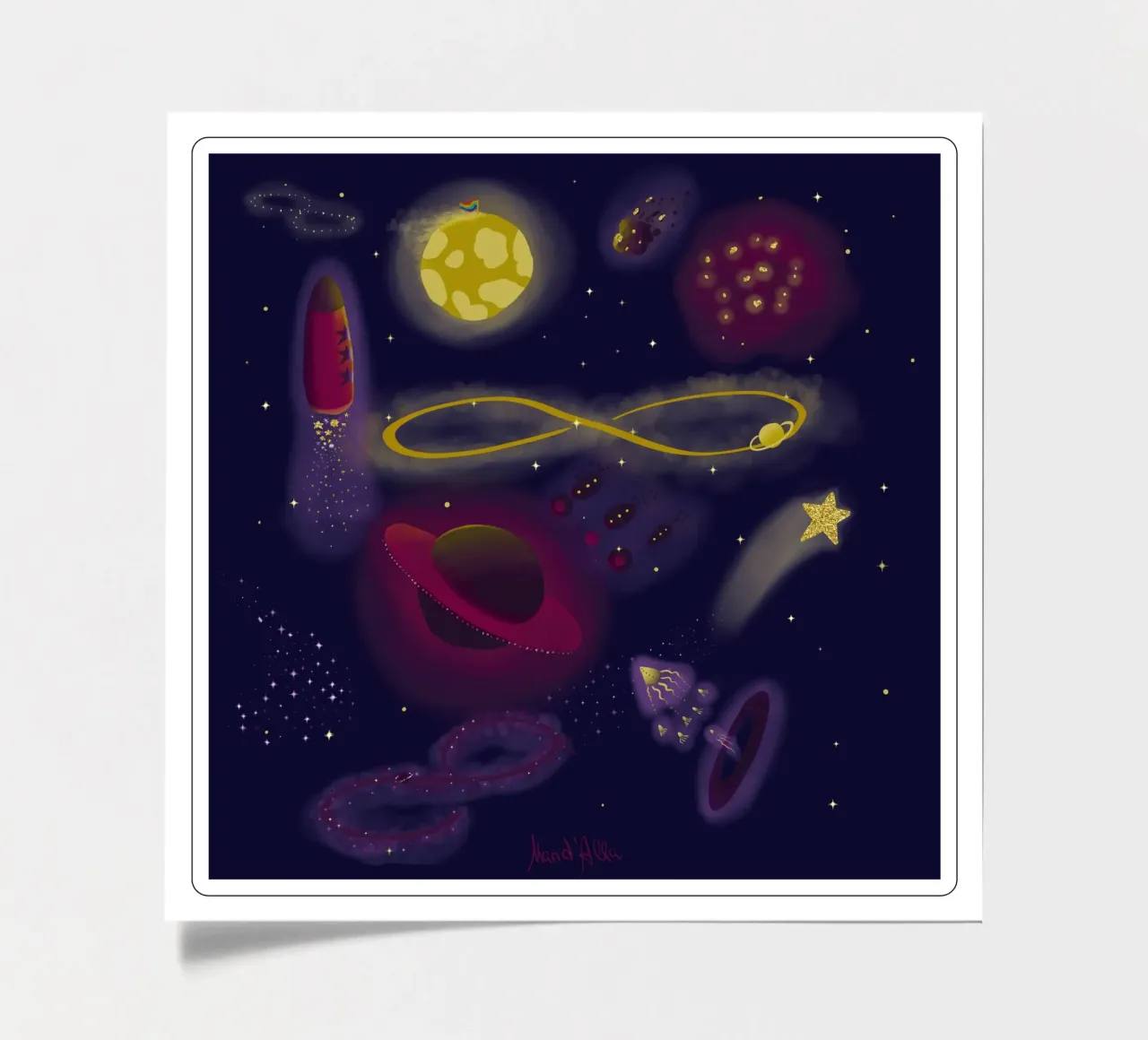 Infinity sticker sheet by Mandalla Illustration