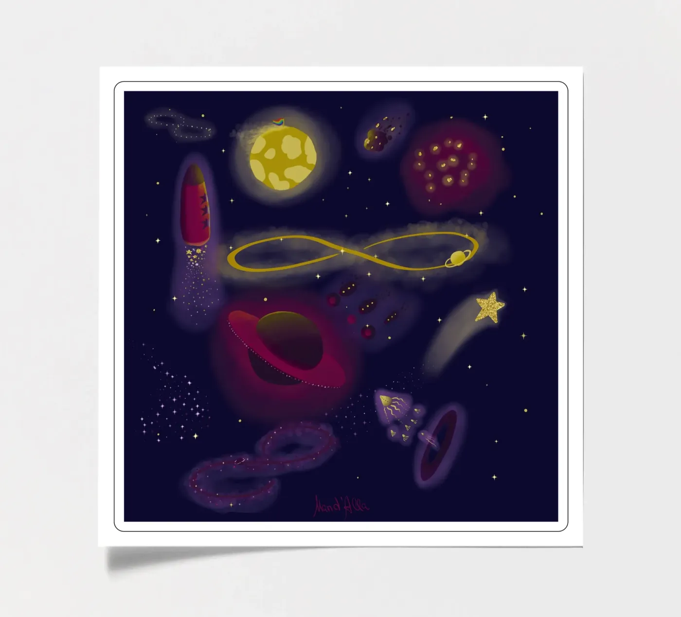 Infinity sticker sheet by Mandalla Illustration