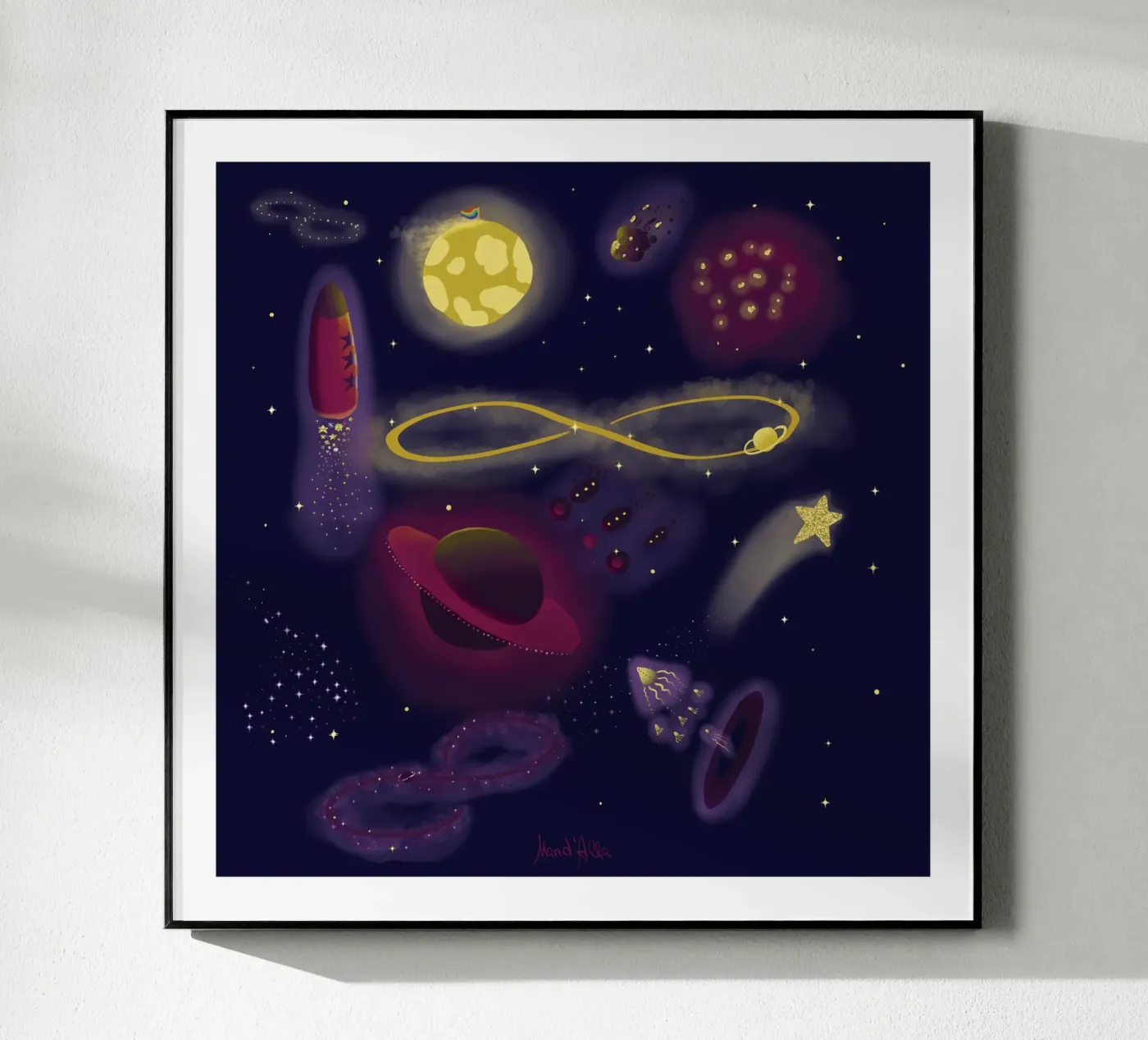 Infinity acrylic glass by Mandalla Illustration