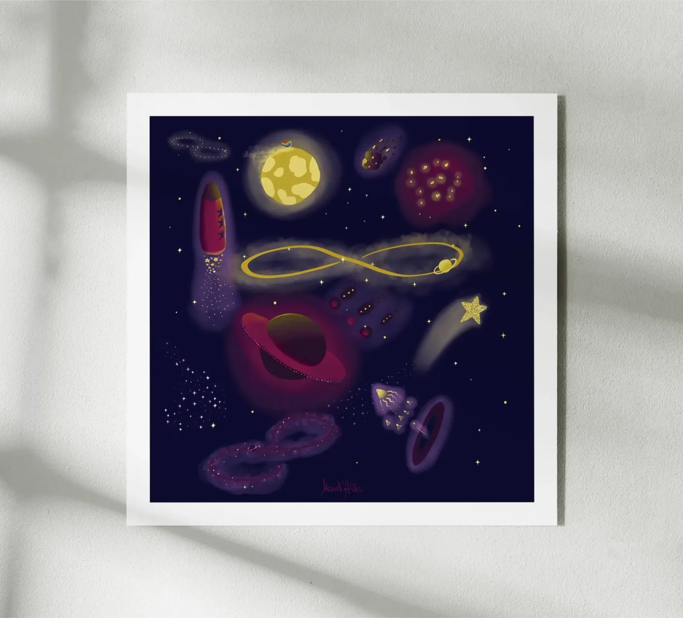 Infinity acrylic glass by Mandalla Illustration