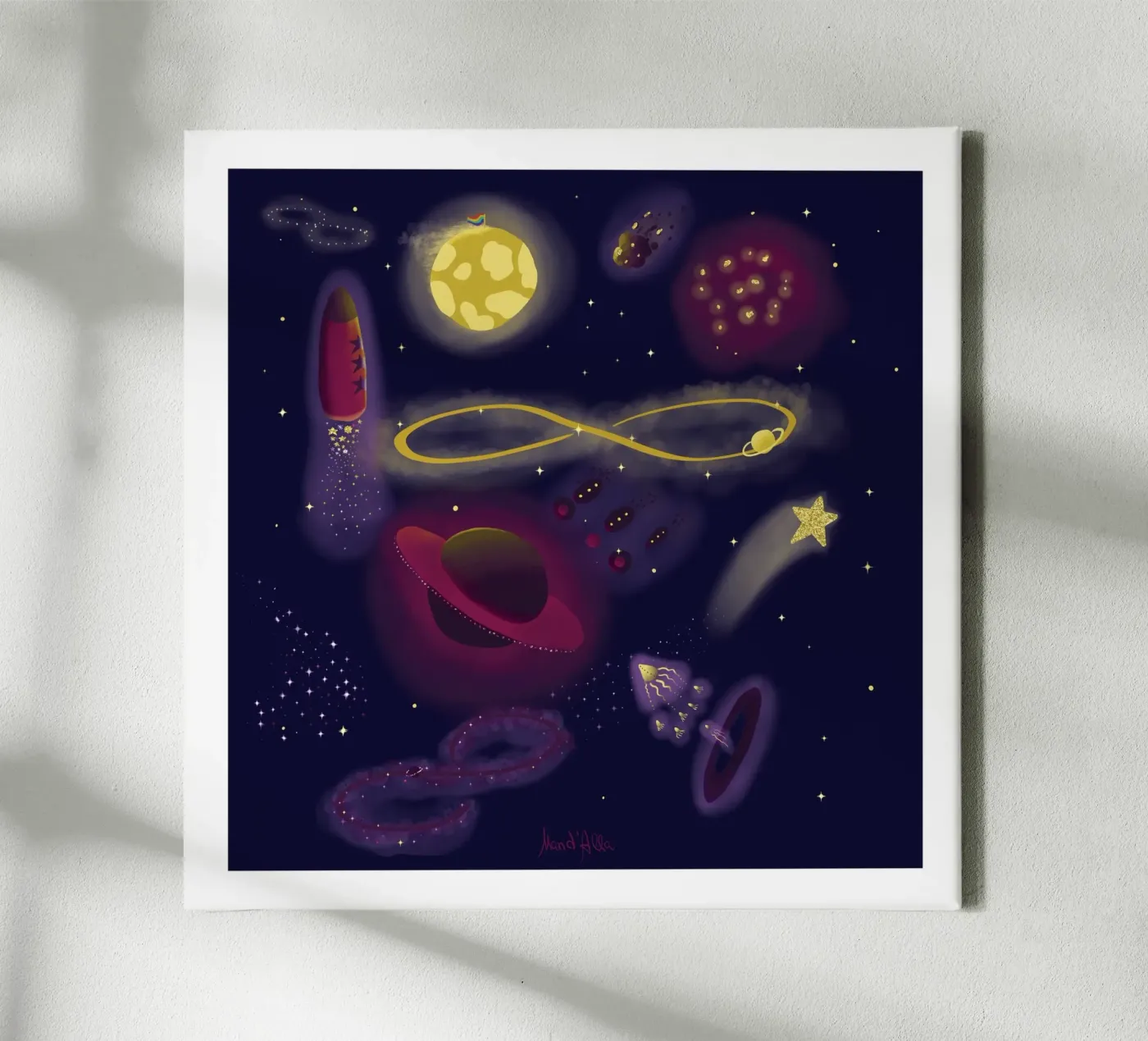 Infinity canvas van Mandalla Illustration