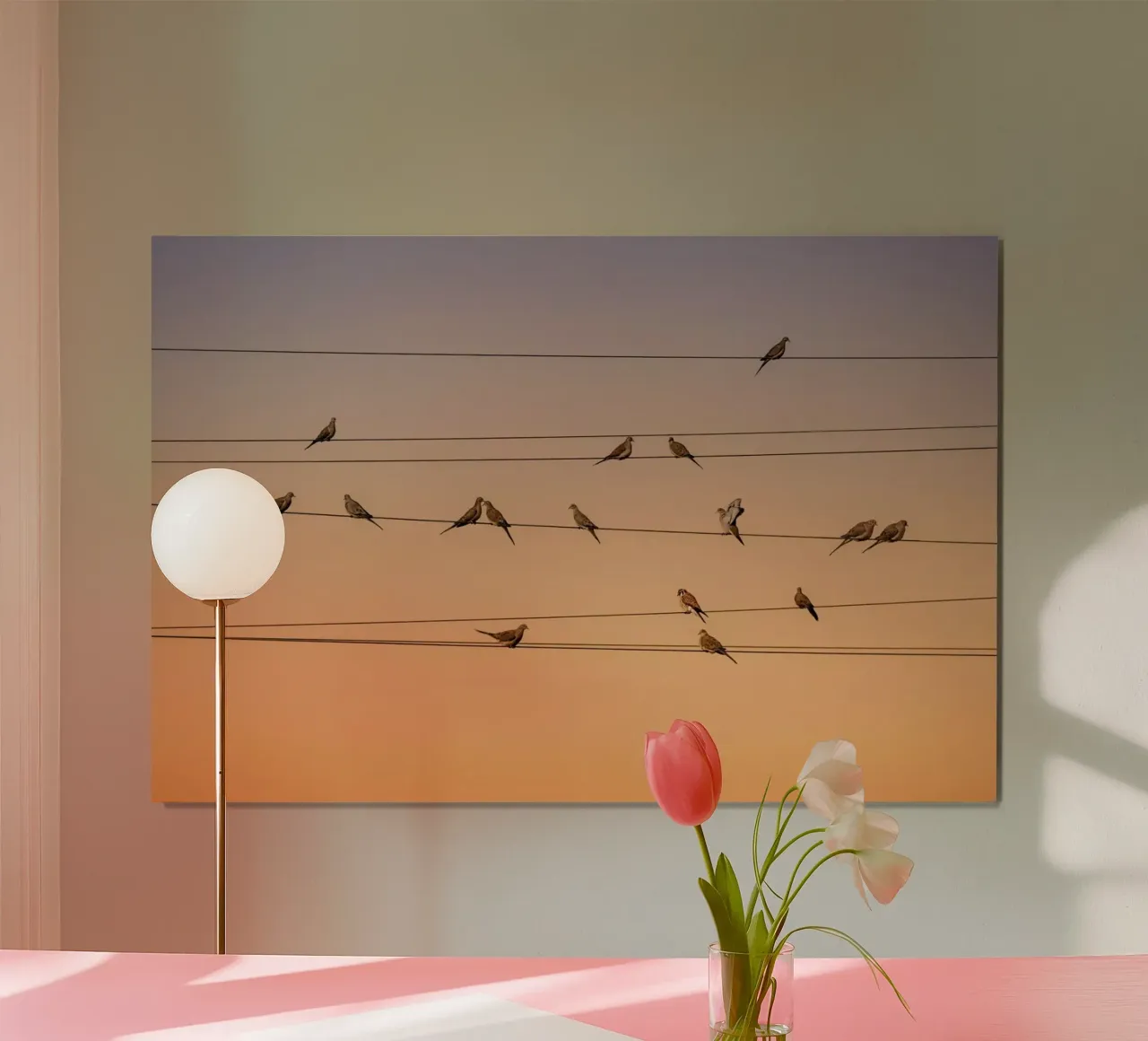 Music of Light - John Fan poster con telaio in plastica da Pictufy