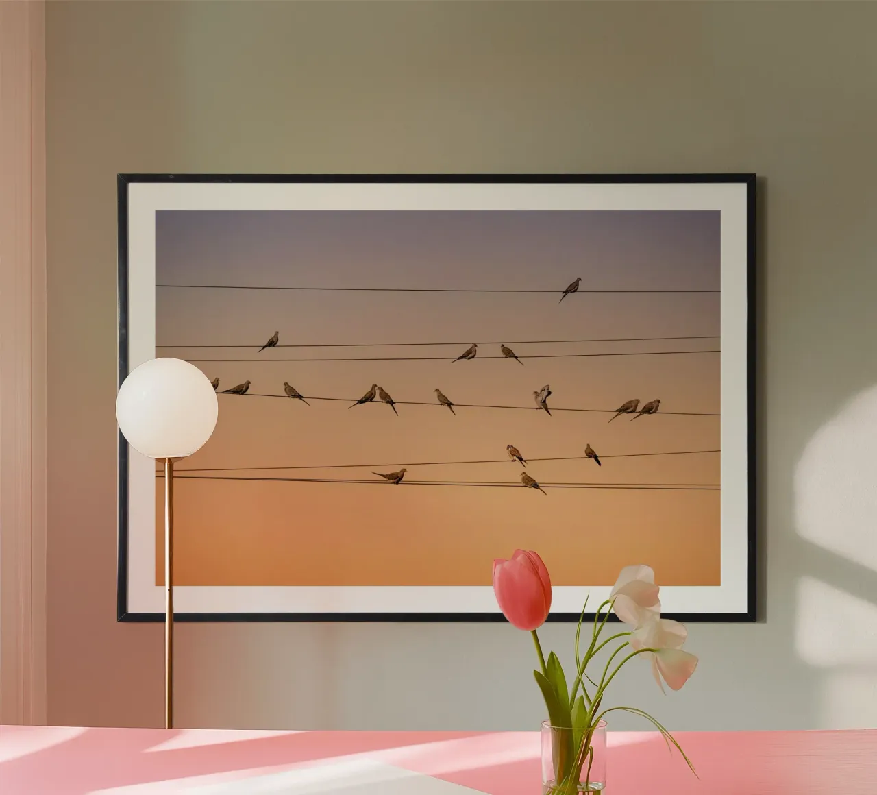 Music of Light - John Fan poster con telaio in plastica da Pictufy