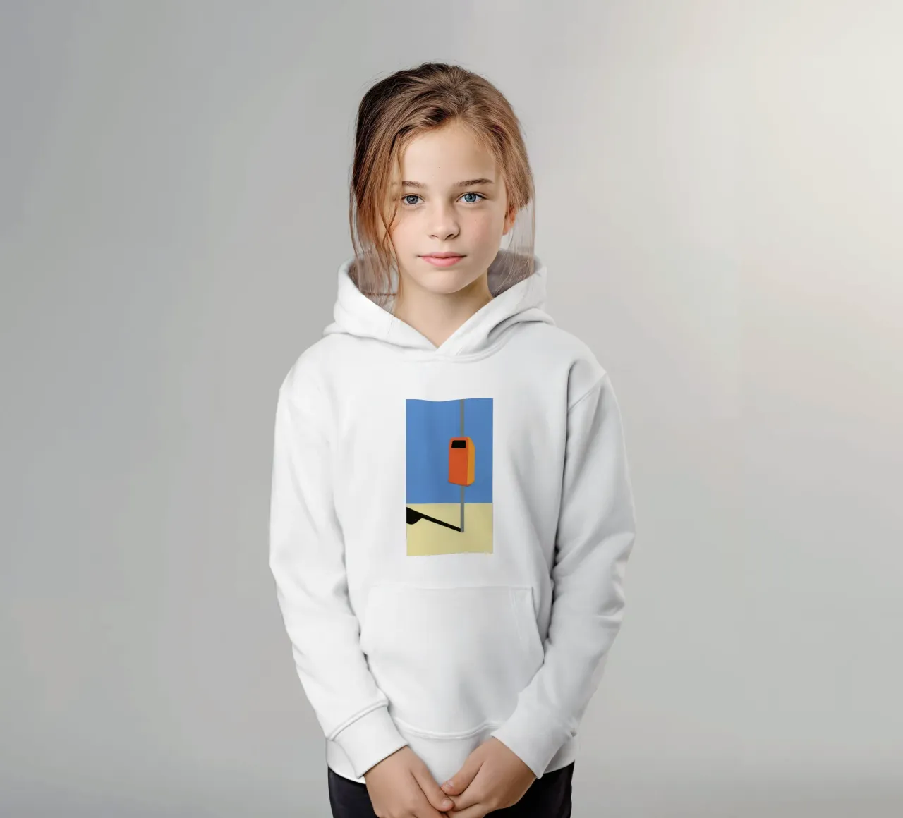 Orange Trash Can felpa bambino con cappuccio da Rosi Feist