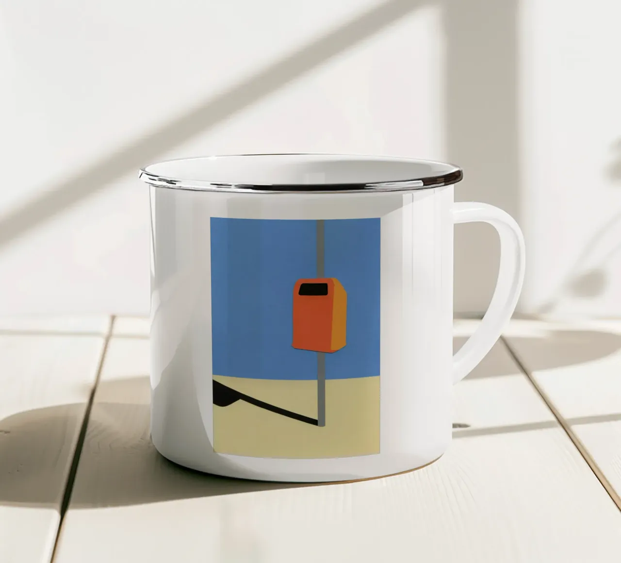 Orange Trash Can tazza in smalto da Rosi Feist