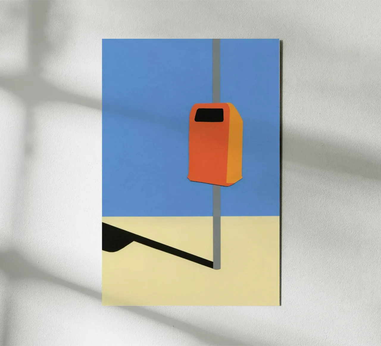 Orange Trash Can alluminio dibond da Rosi Feist