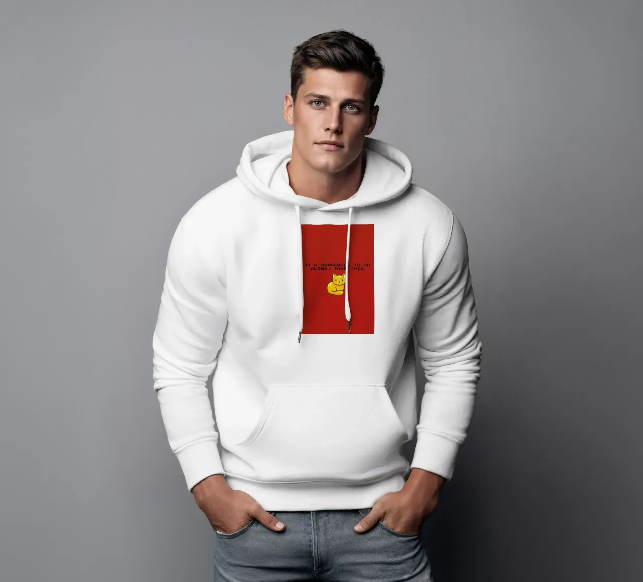 Its Dangerous To Go Alone Take This Cat felpa con cappuccio da Tobe Fonseca