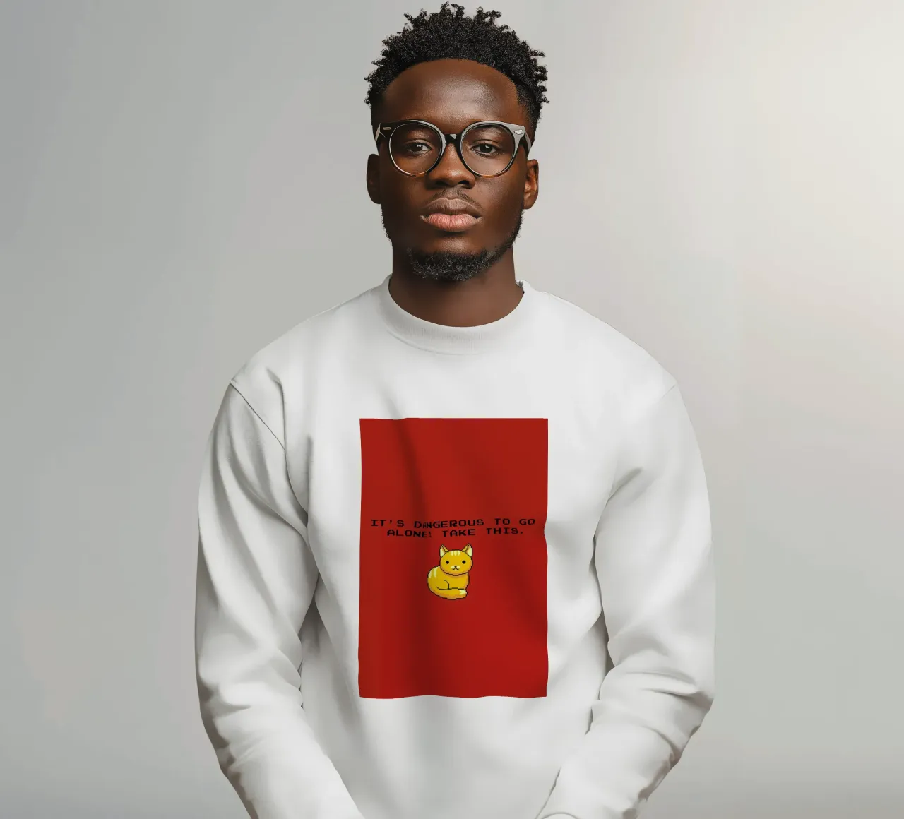 Its Dangerous To Go Alone Take This Cat sweatshirt by Tobe Fonseca