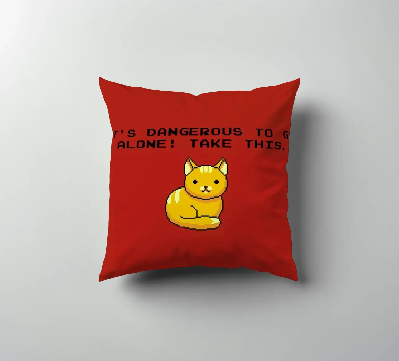 Its Dangerous To Go Alone Take This Cat cuscino da Tobe Fonseca