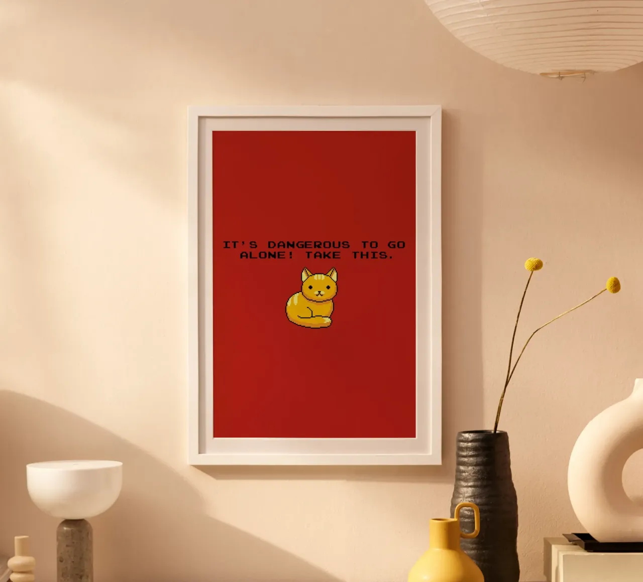 Its Dangerous To Go Alone Take This Cat carta hahnemühle da Tobe Fonseca
