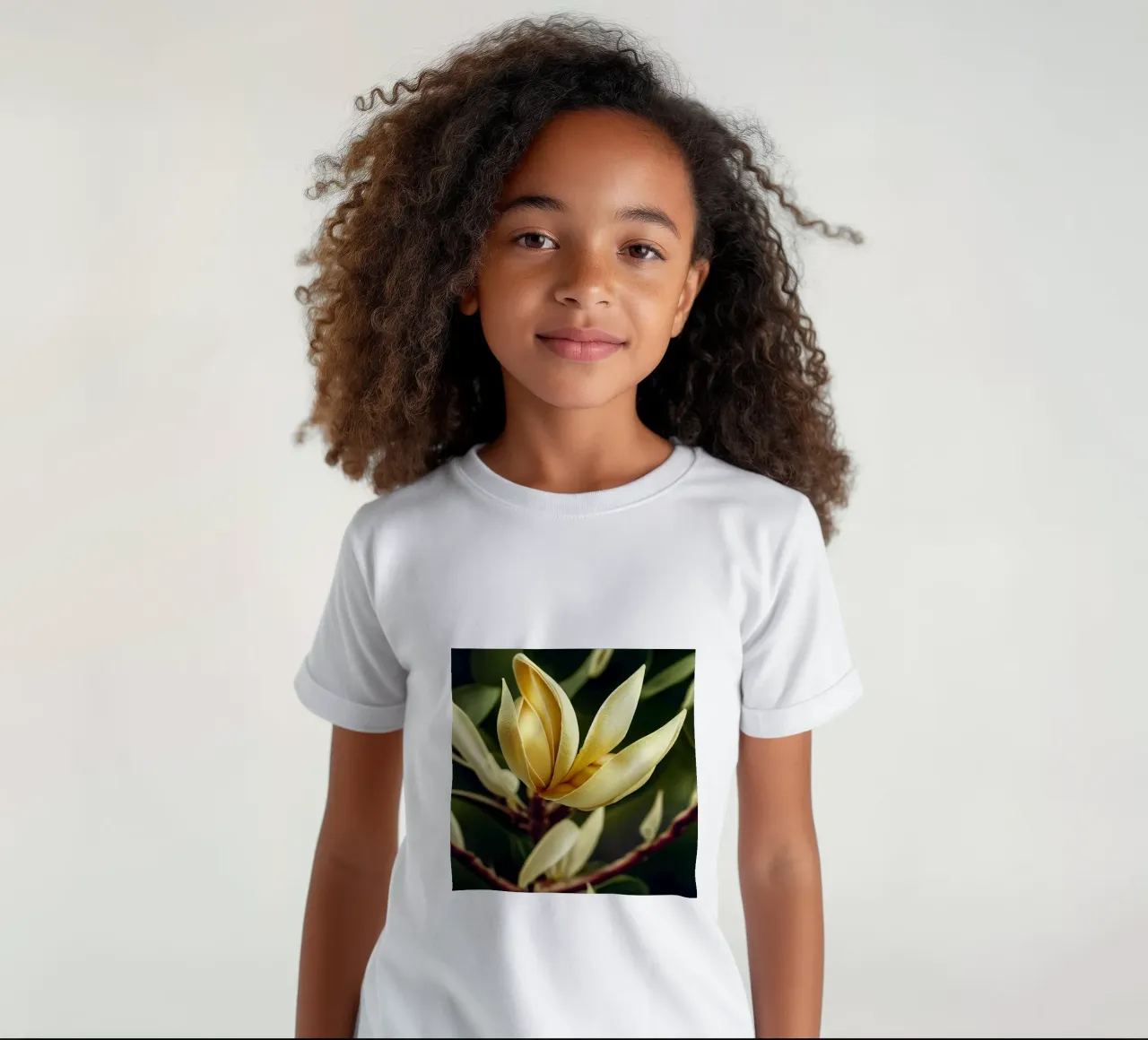Macro Magnolia Flower kids t-shirt by Bold Blooms