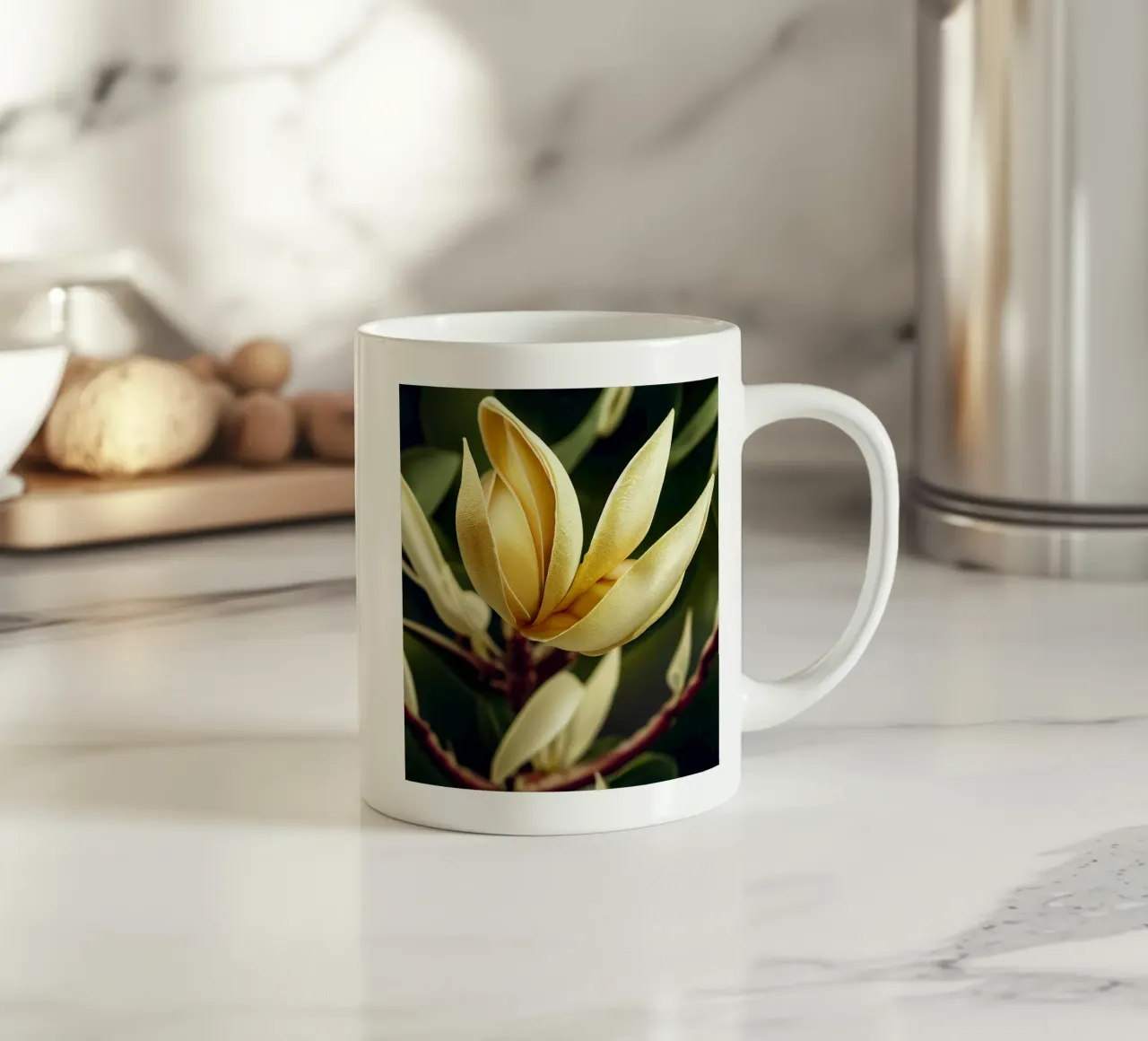 Macro Magnolia Flower tazza in ceramica da Bold Blooms