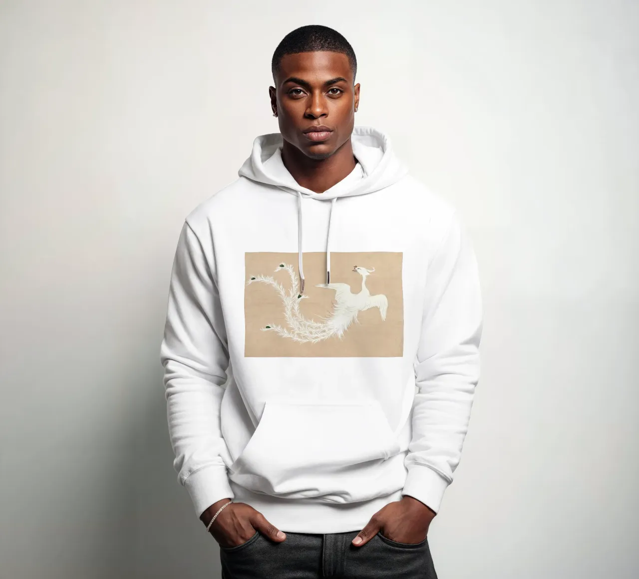 Phoenix in White felpa con cappuccio da apoloprints