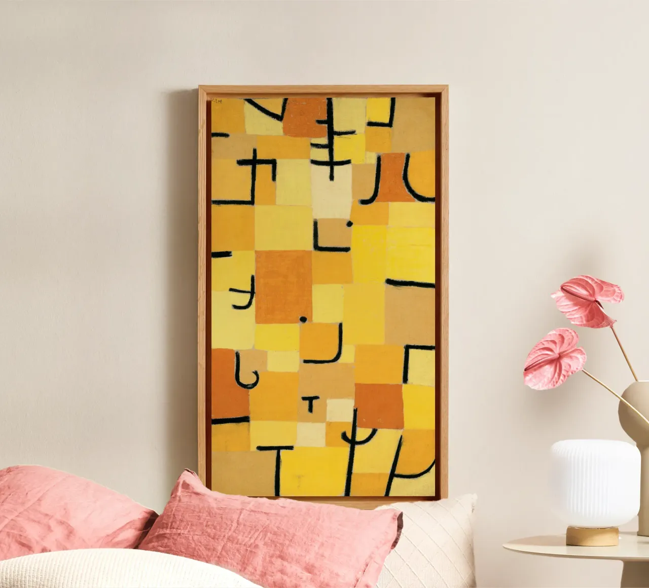 Paul Klee - Segni in giallo tela con Cornice a cassetta da Timeless Artworks