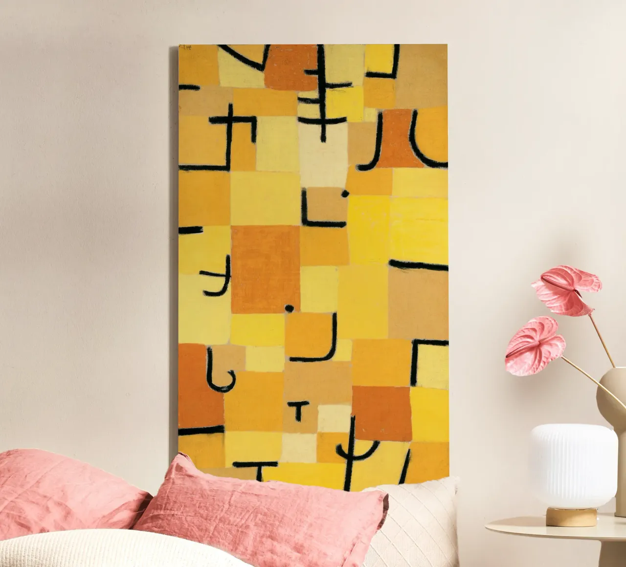 Paul Klee - Segni in giallo tela con Cornice a cassetta da Timeless Artworks