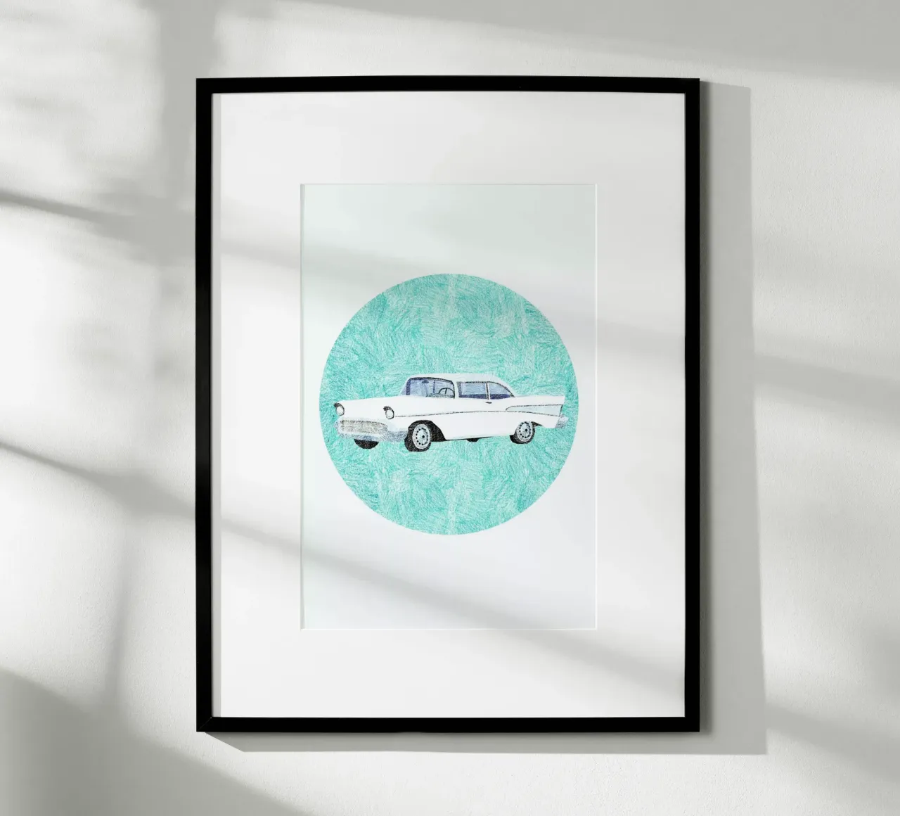 Meet Your New Car poster con telaio in legno da Goed Blauw