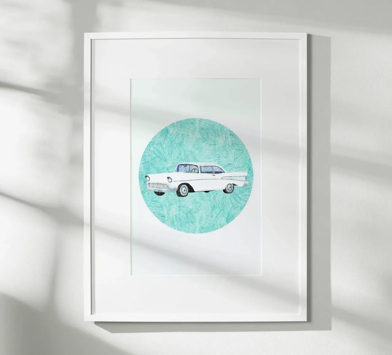 Meet Your New Car poster con telaio in legno da Goed Blauw