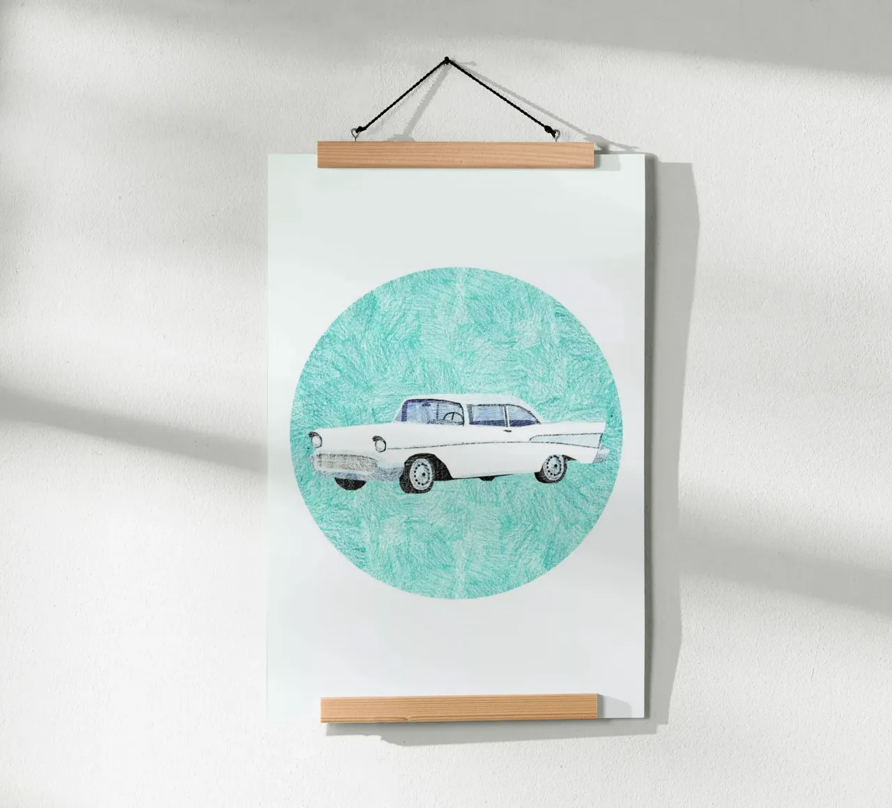 Meet Your New Car poster con telaio in legno da Goed Blauw