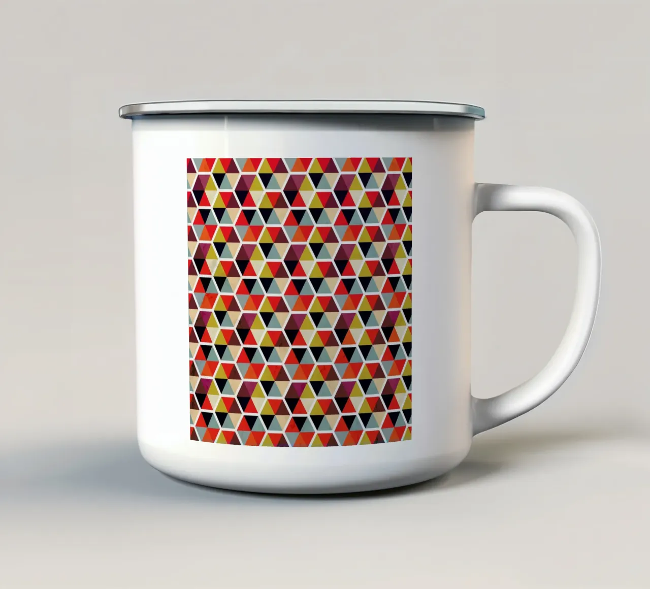 Colorful Umbrellas Geometric Pattern taza de esmalte de Tobe Fonseca