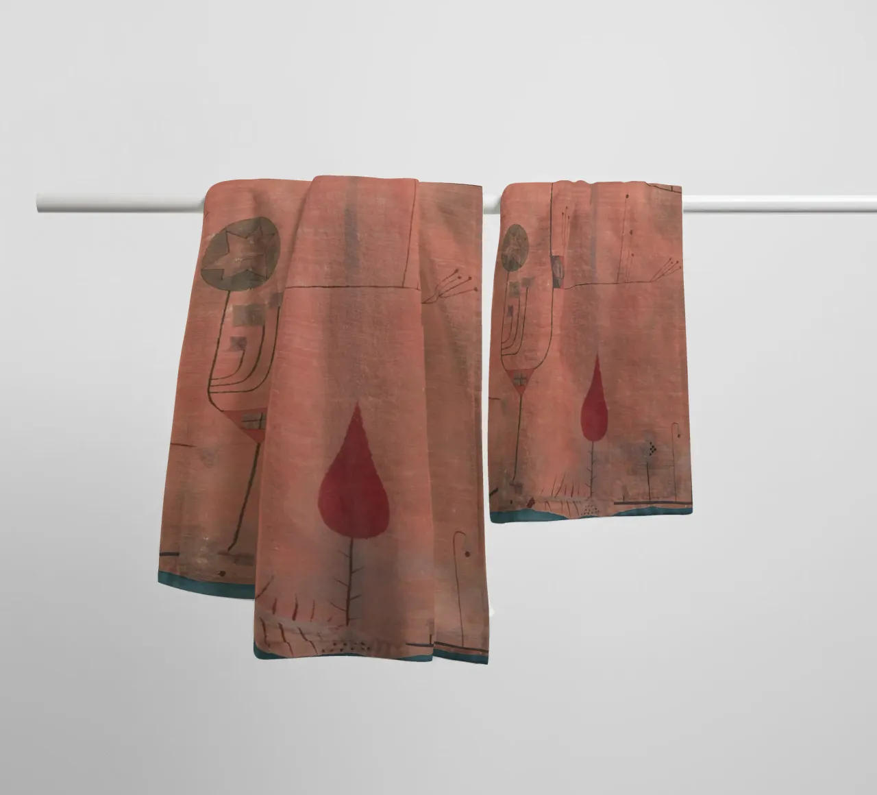 Paul Klee - Fruits on Red, 1930 towel by Timeless Artworks