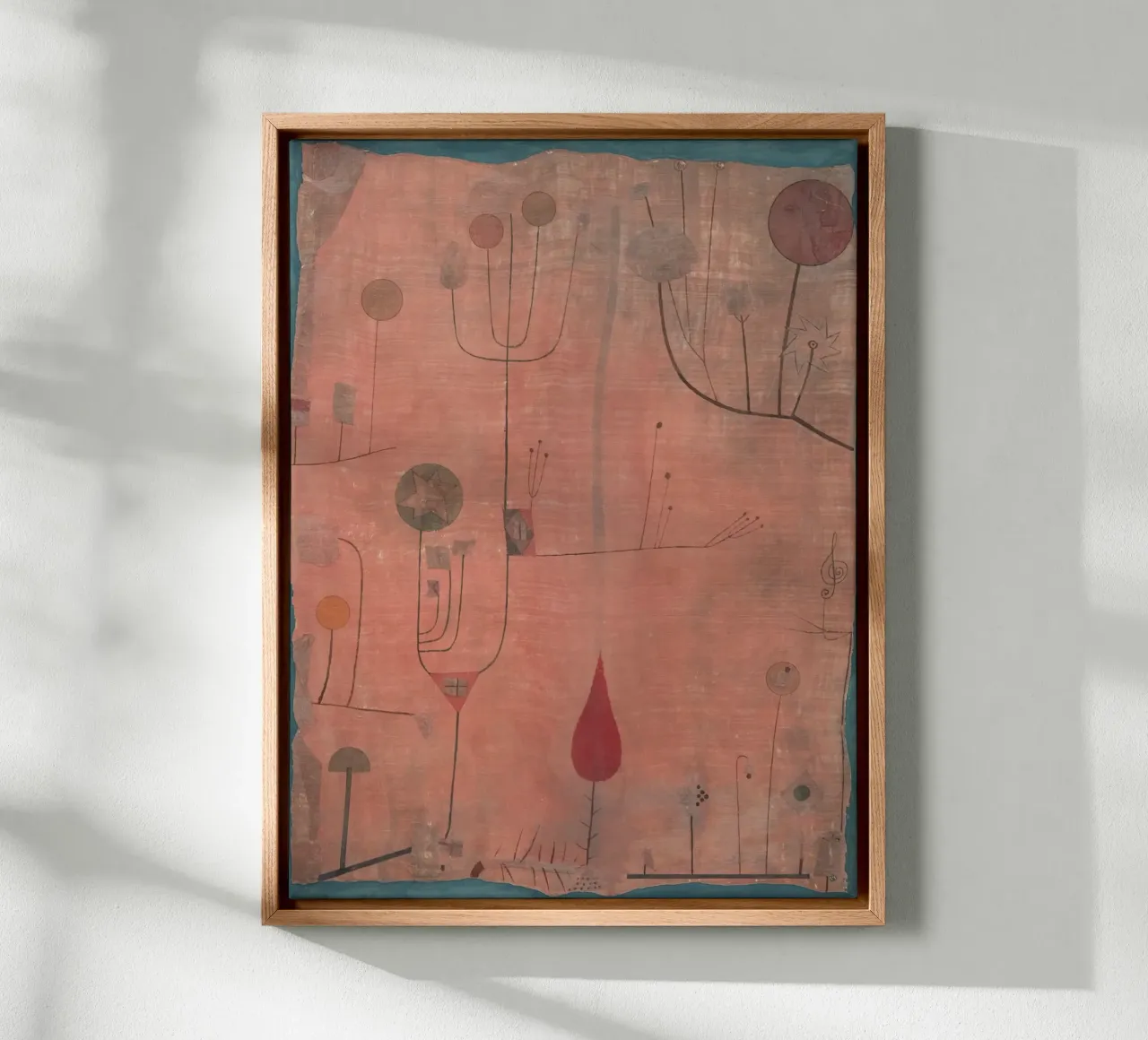 Paul Klee - Vruchten op rood, 1930 canvas met Baklijst van Timeless Artworks