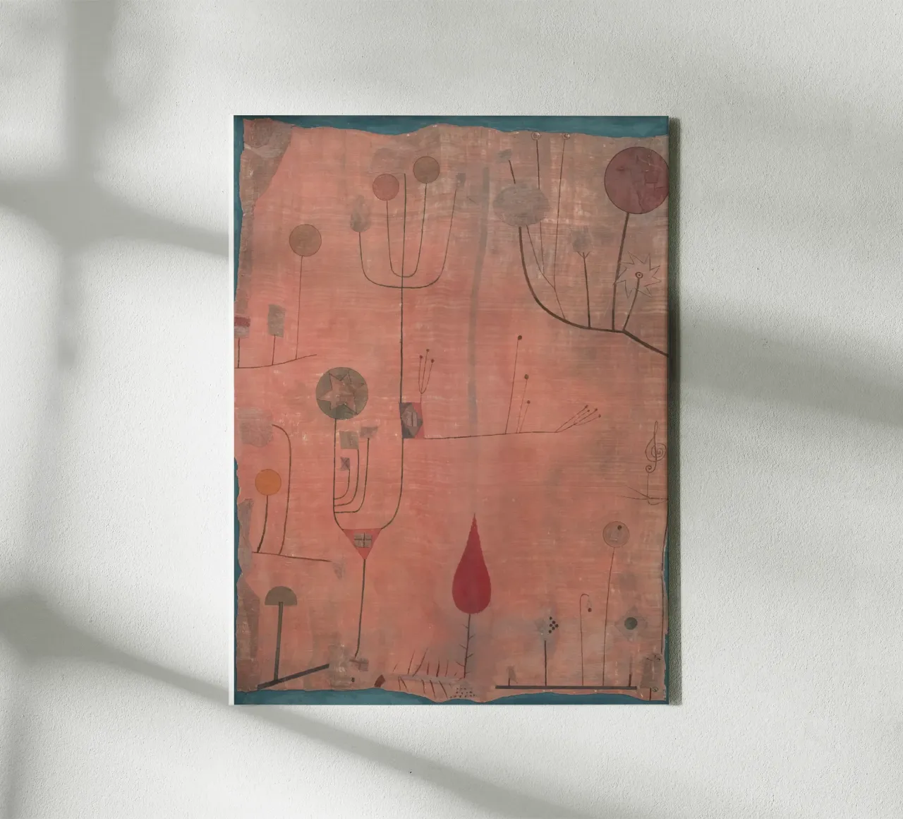 Paul Klee - Vruchten op rood, 1930 canvas met Baklijst van Timeless Artworks