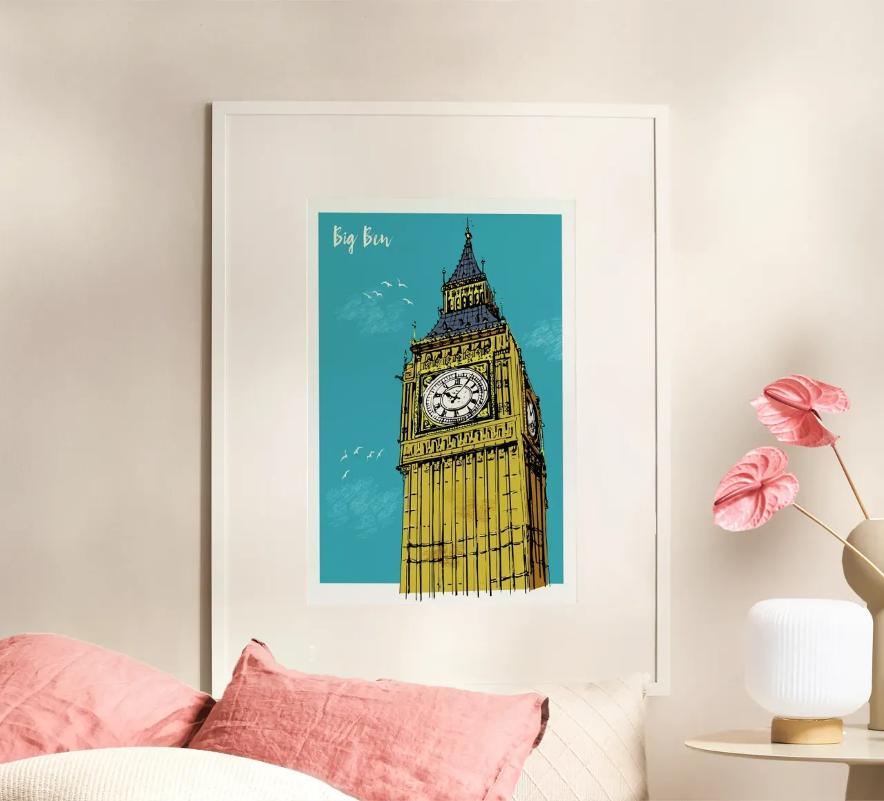 Big Ben poster con telaio in legno da Rocket68