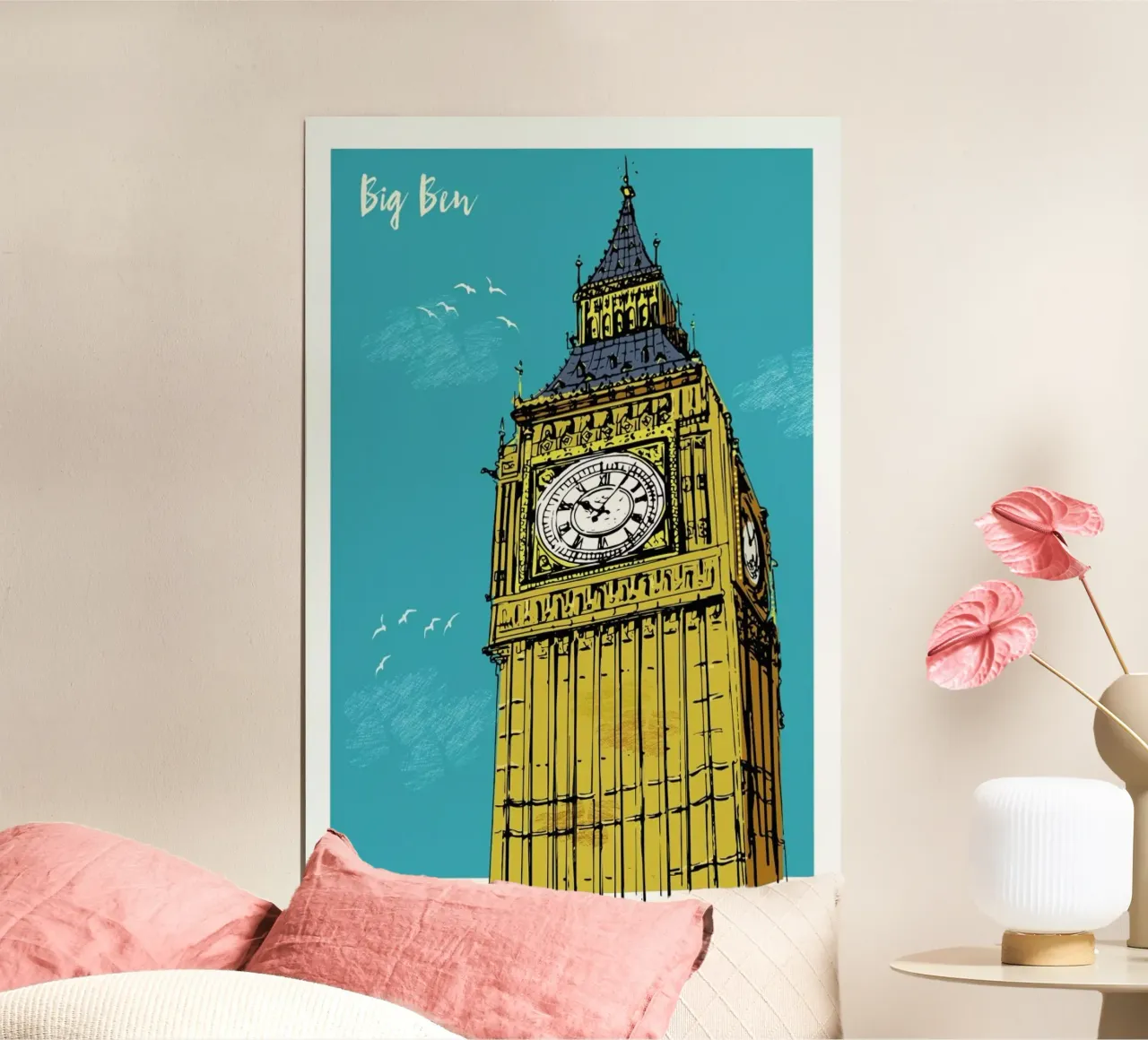 Big Ben poster con telaio in legno da Rocket68