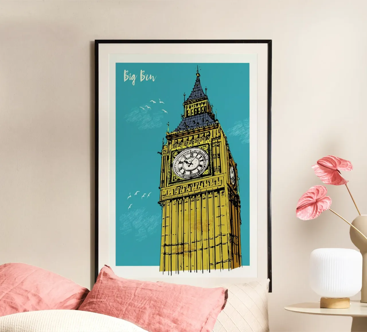 Big Ben poster con telaio in legno da Rocket68