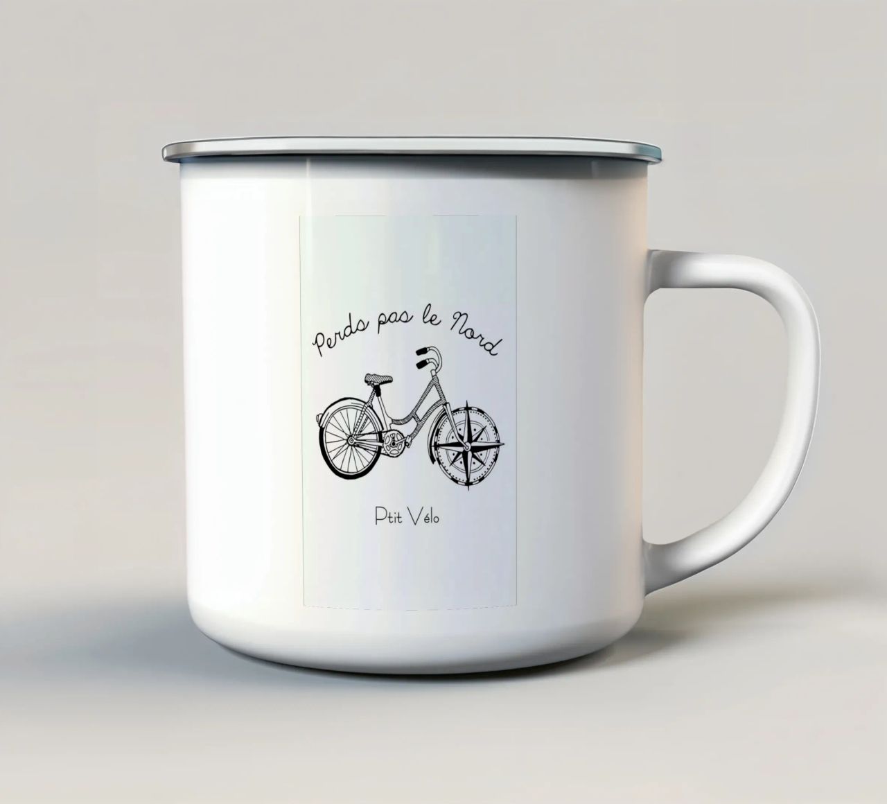 Perds Par Le Nord Noir tazza in smalto da P'tit Vélo