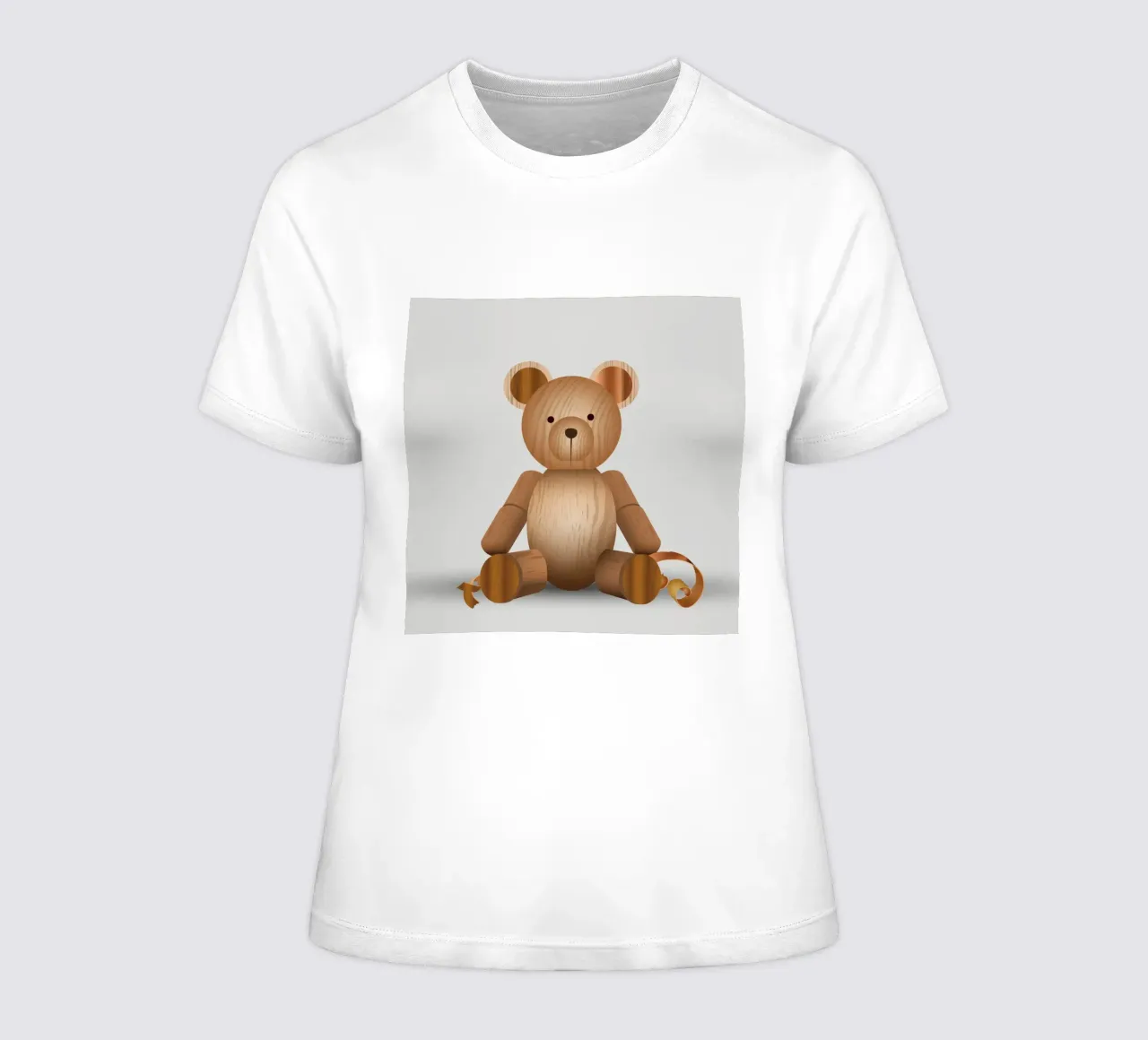 Aspetto in legno - Simpatica statuetta di un orso t-shirt da donna da namosh