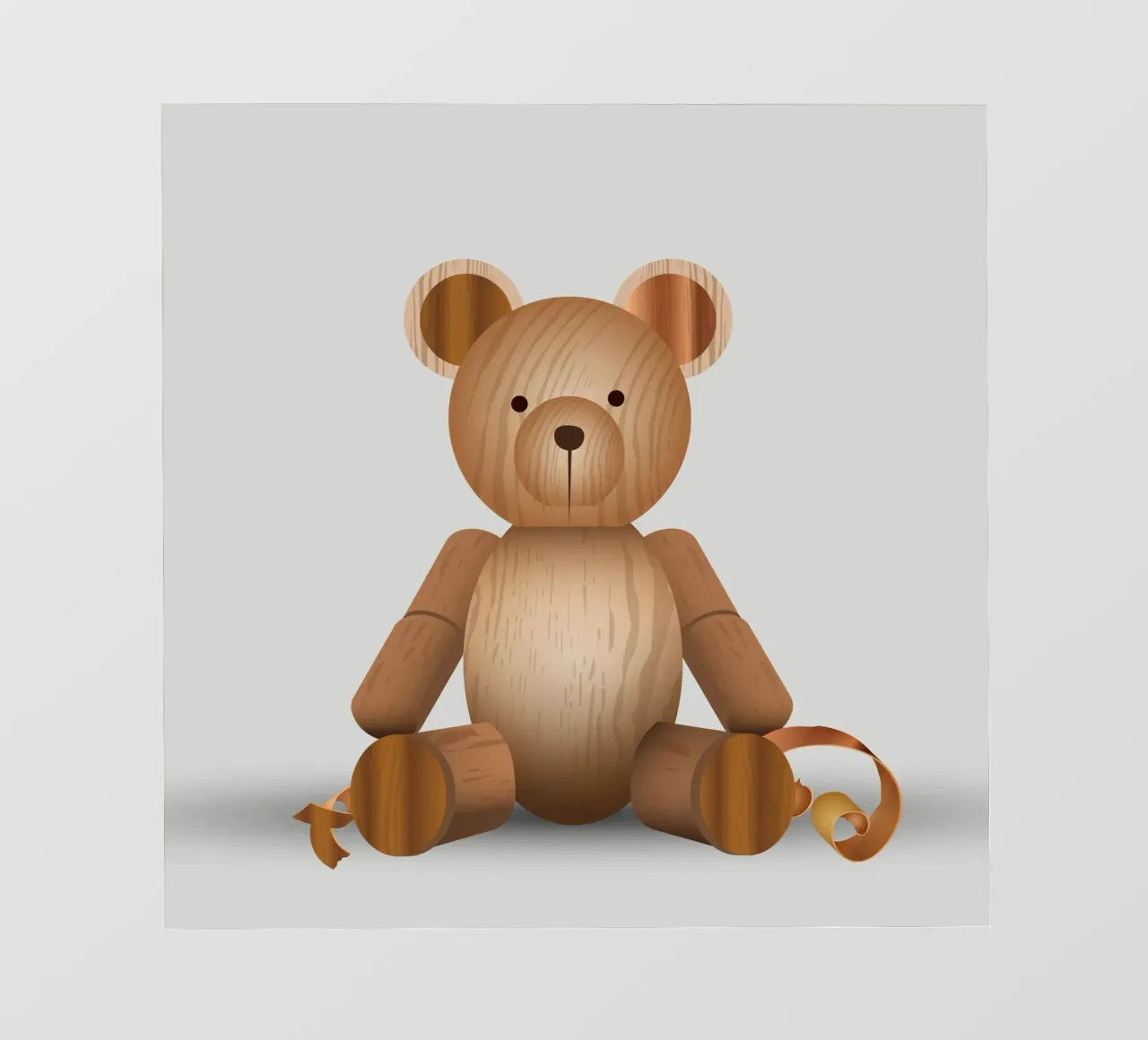 Aspetto in legno - Simpatica statuetta di un orso telo in pvc da namosh