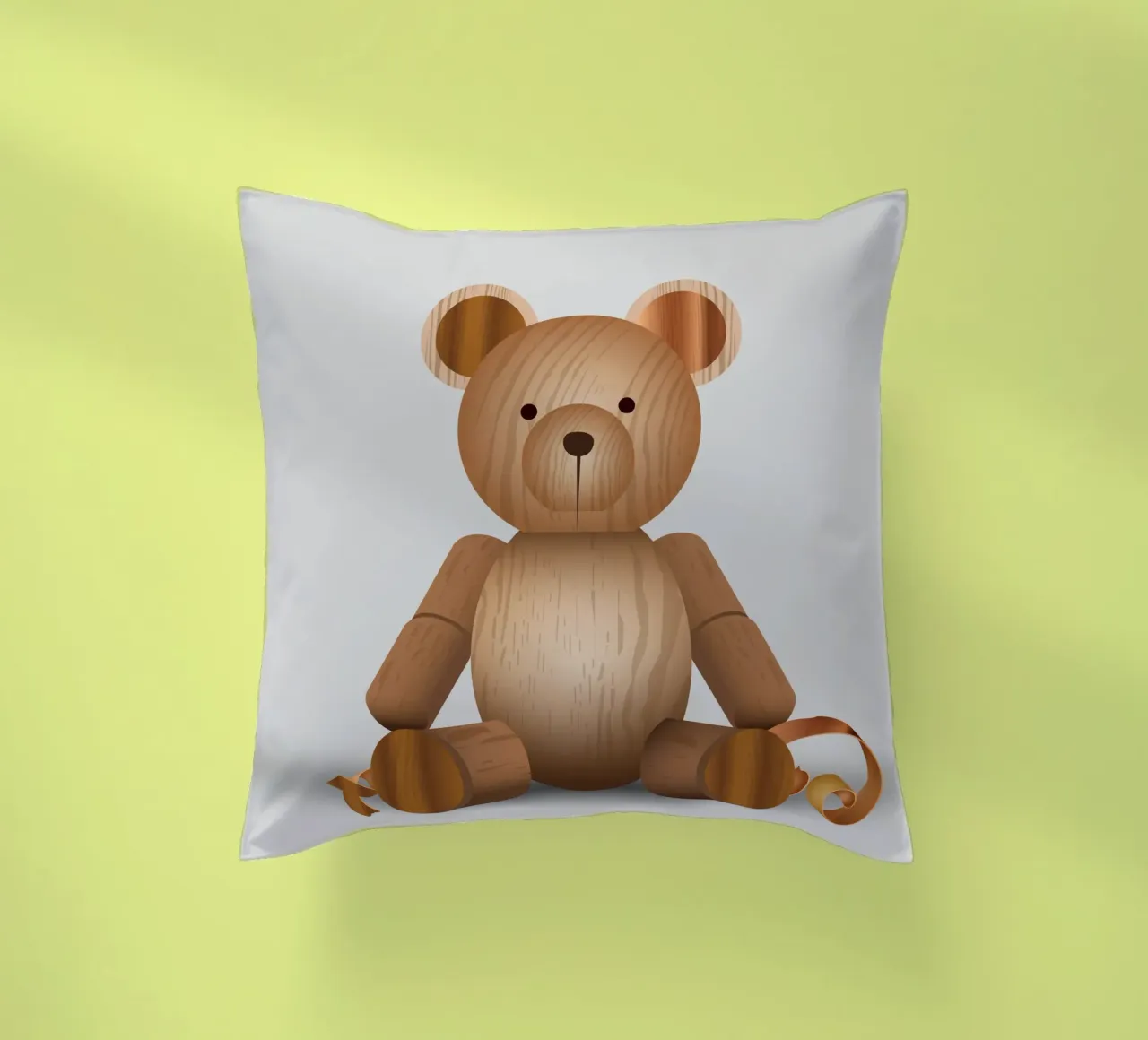 Aspetto in legno - Simpatica statuetta di un orso cuscino da namosh