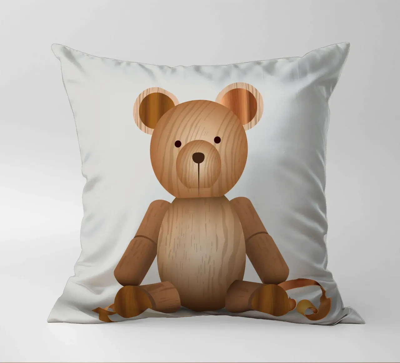 Aspetto in legno - Simpatica statuetta di un orso cuscino da namosh