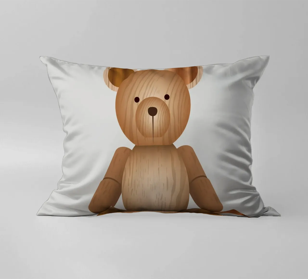 Aspetto in legno - Simpatica statuetta di un orso cuscino da namosh